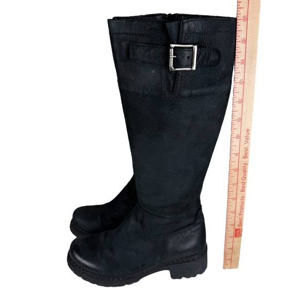 Greyder Black Leather‎ Tall Boots EU 37 US 6.5 Zip Side Closure Block Heel - Picture 8 of 16